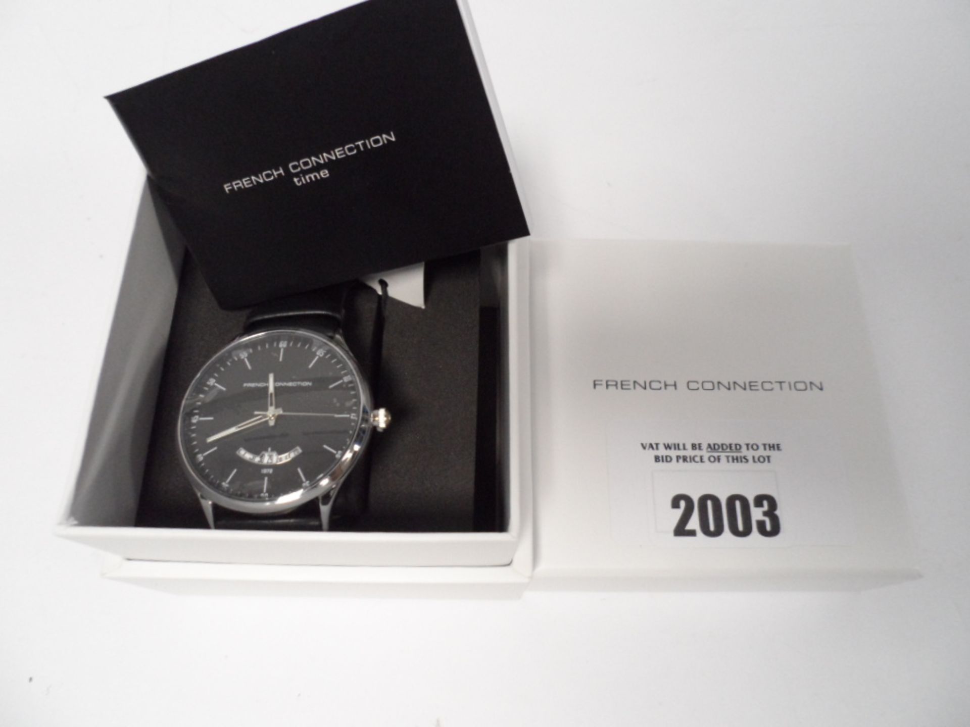 French Connection Watch with box and manual, model FC143BB.