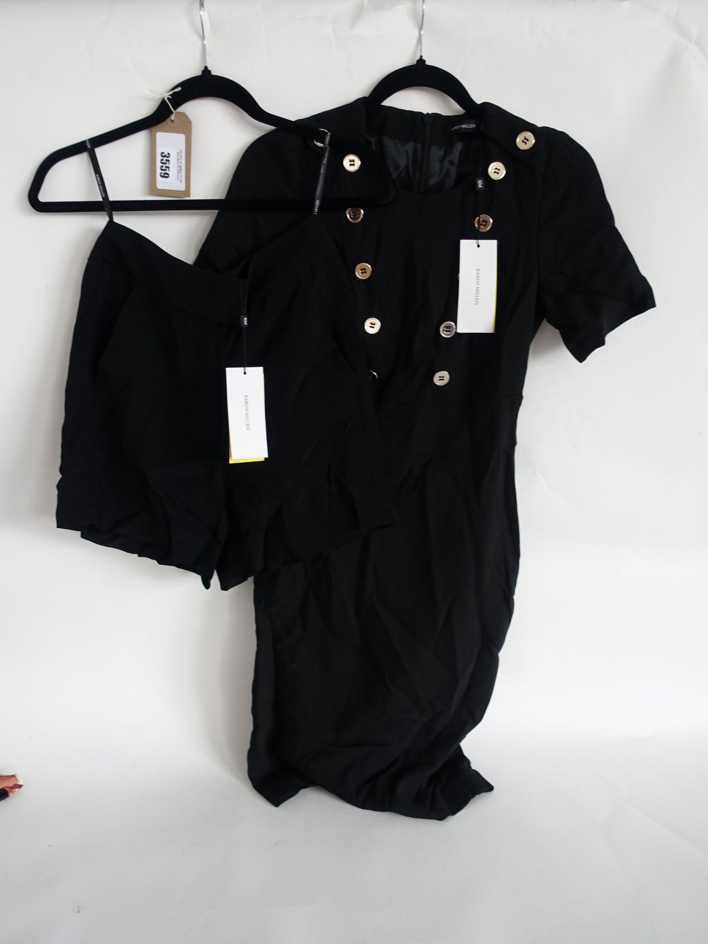 Karen Millen black tuxedo shorts size 6 and Karen Millen black day dress size 6