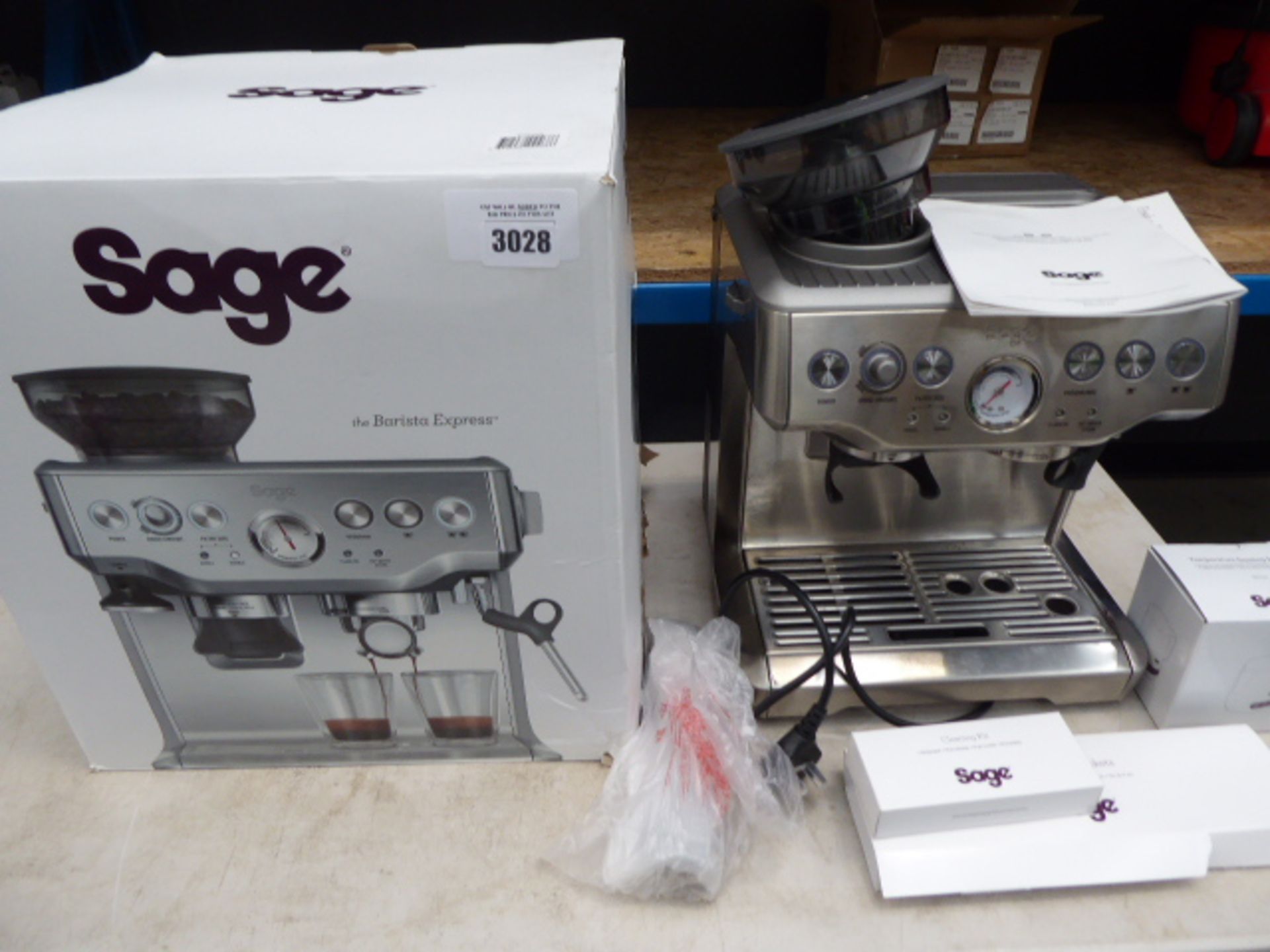 Boxed Sage coffee machine plus accessories