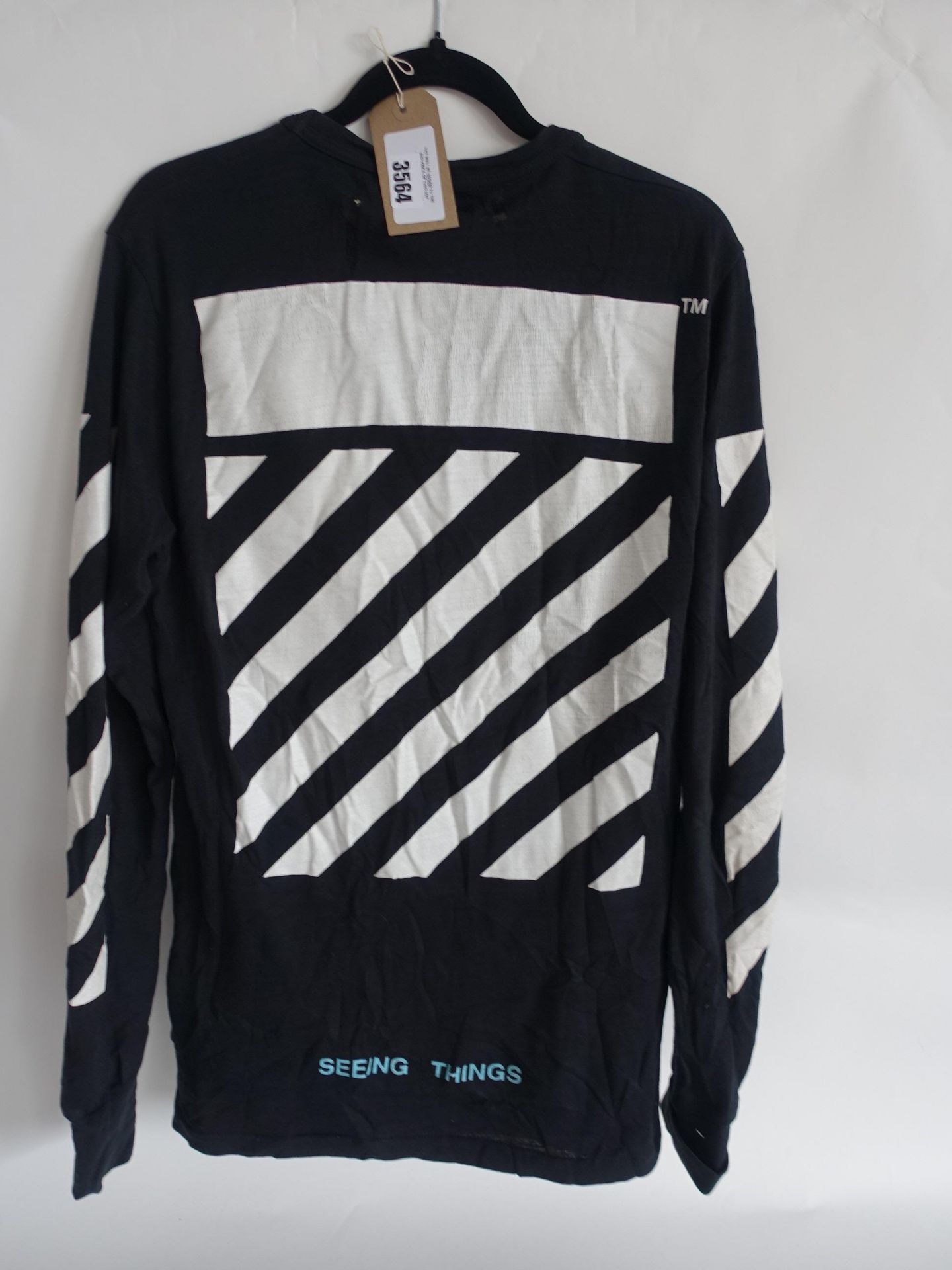 Off-White ''Seeing Things'' black long-sleeve t-shirt size xsmall (used af)