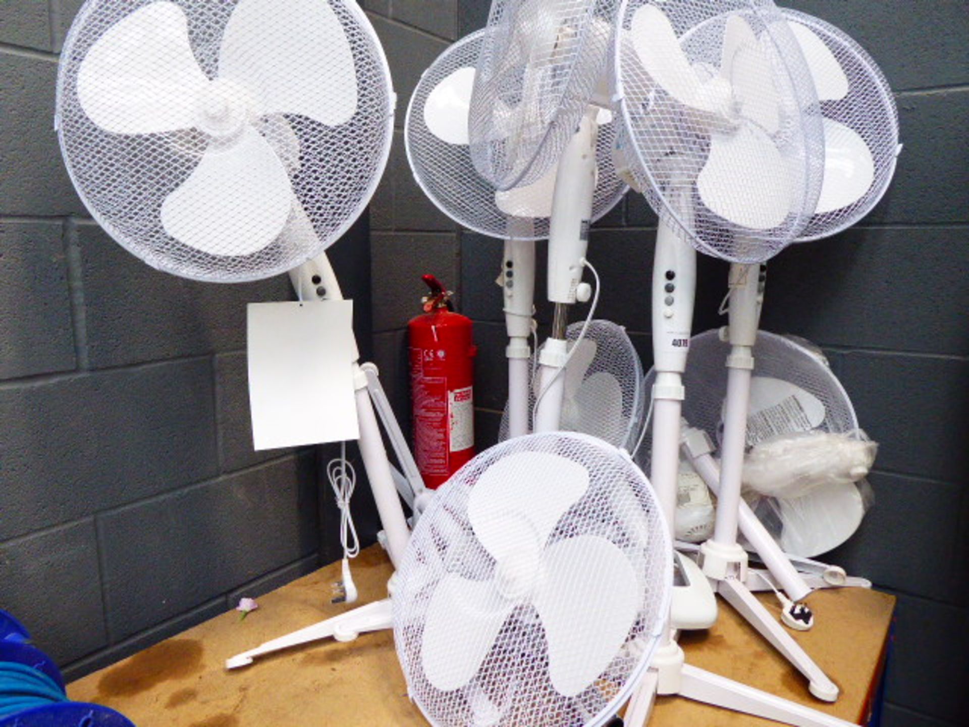 Large quantity of pedestal fans