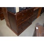 A Victorian pine chest of drawers two over three
