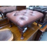 Brown leather effect foot stool (collector's item,