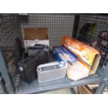 A cage of radios and an electric carving knife