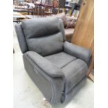 5307 A grey leather effect electric reclining armchair (af)