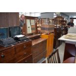 An Edwardian oak dressing table