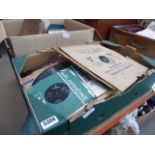 Two boxes of vinyl records