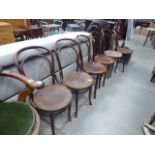 6 Bentwood Thonet style cafe chairs