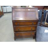 Oak bureau with 3 drawers under