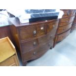 A Victorian mahogany bow front chest of two over two drawers