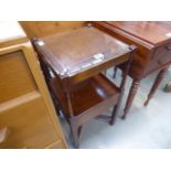 Stained beech 2 tier side table with single drawer