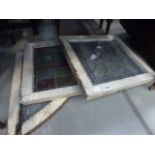 4 stained glass and leaded panels