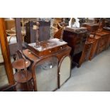 An oak gateleg table, a mahogany cake stand,