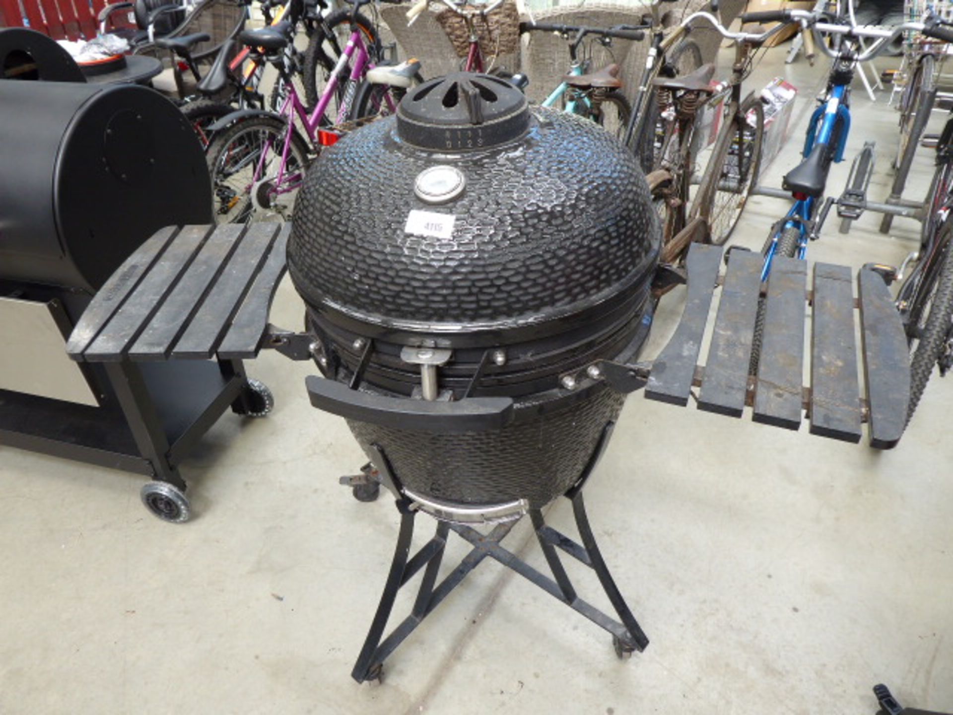 Black Louisiana Grills smoker style egg shaped BBQ