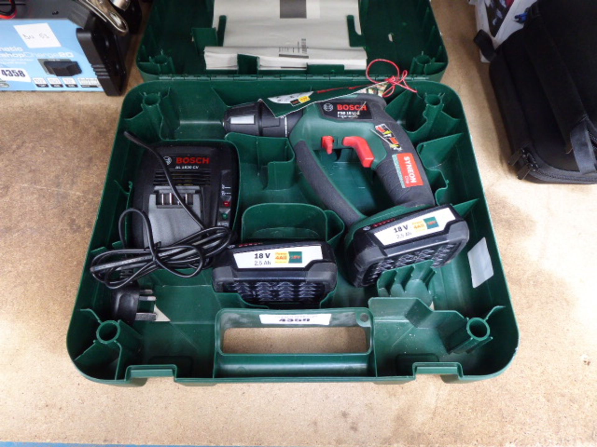 Bosch 18v battery drill with 2 batteries and charger