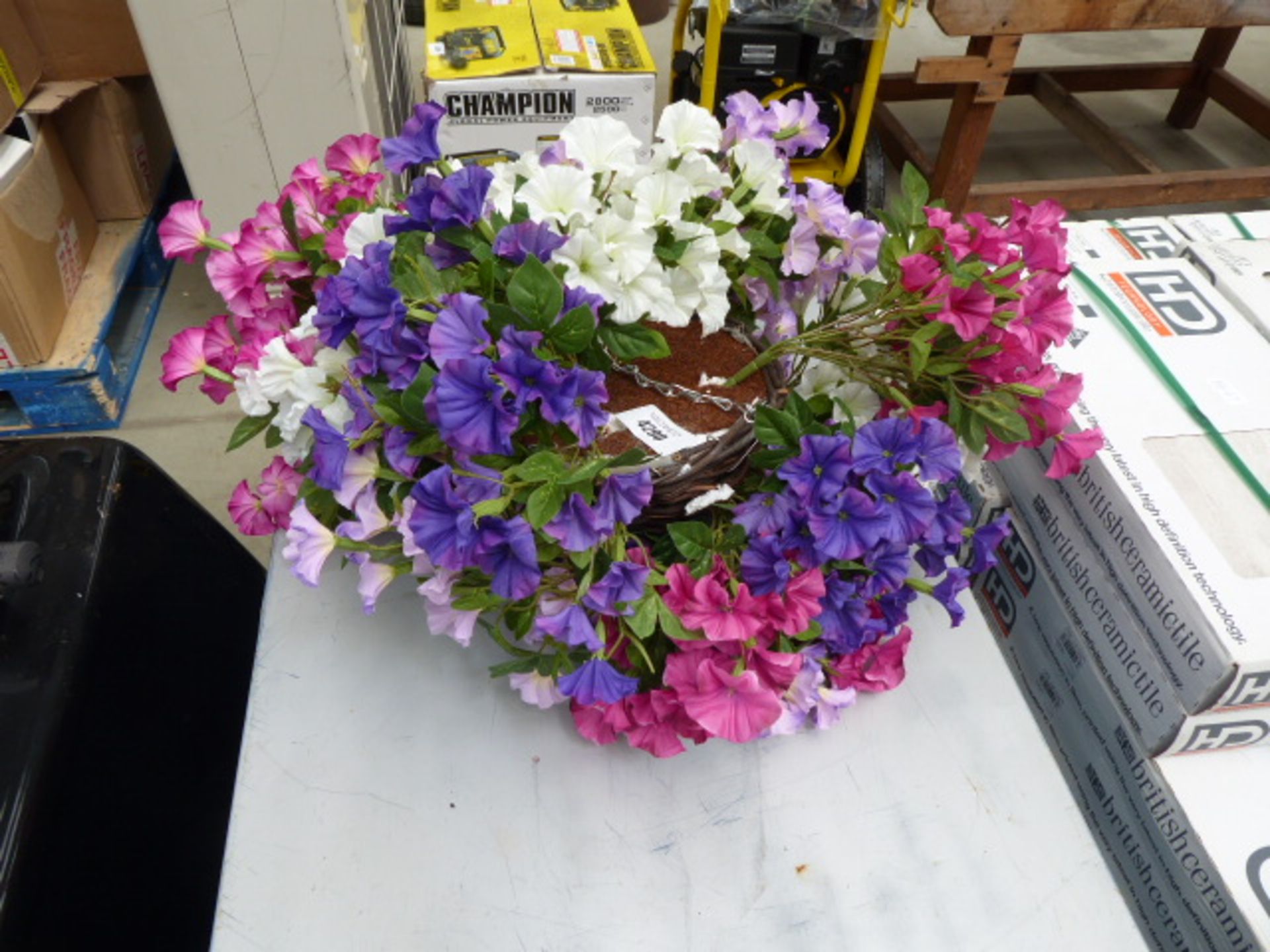 Artificial hanging basket