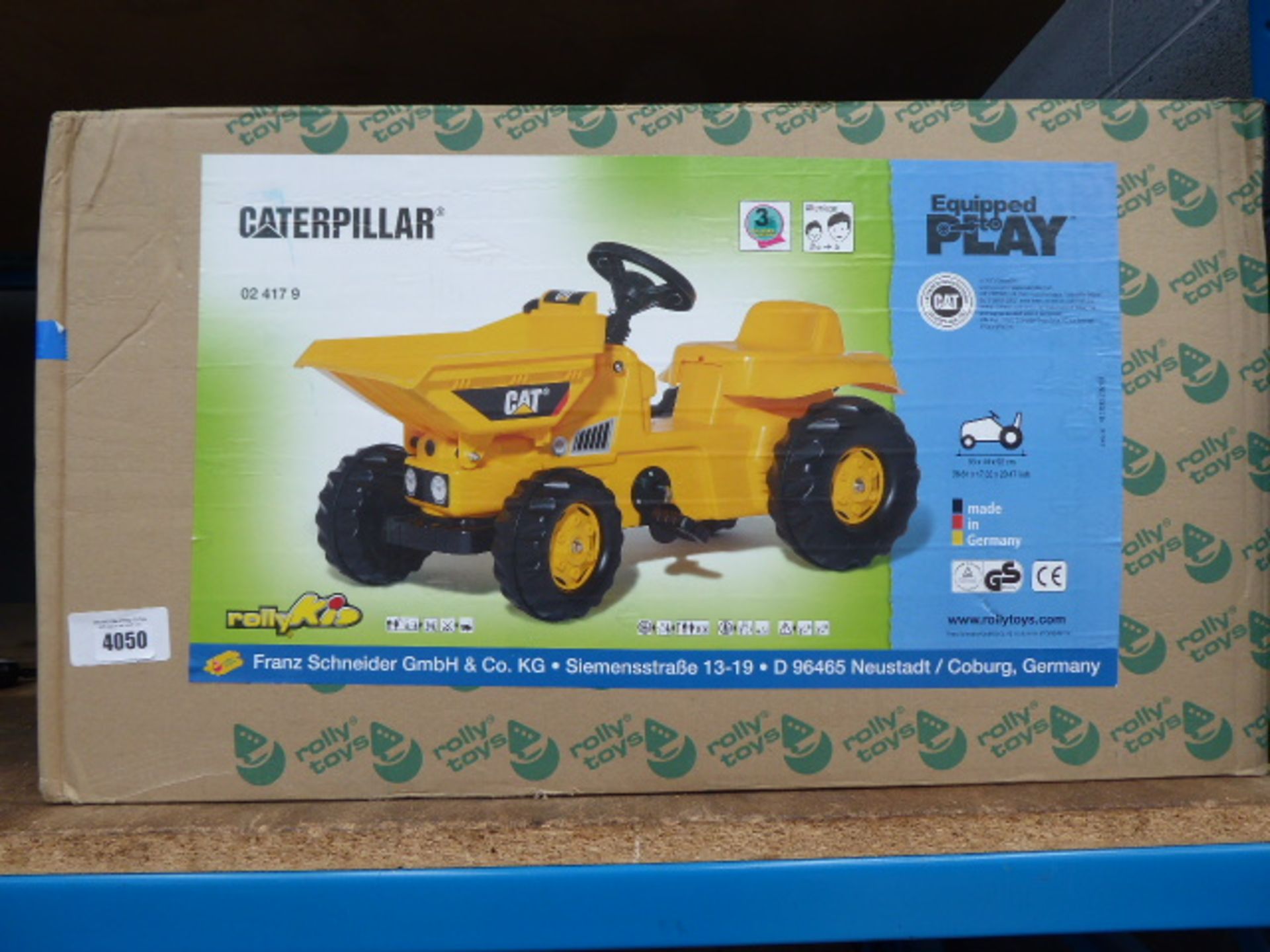 Boxed Caterpillar child's pedal dump truck