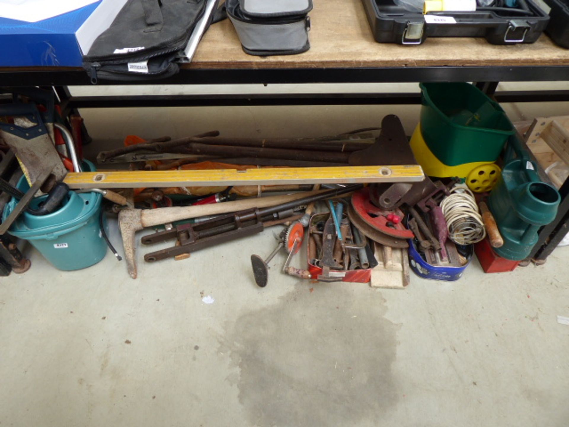 Large underbay of assorted tools inc.