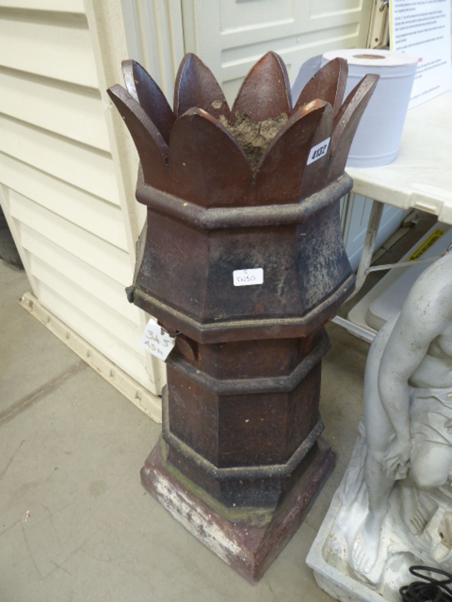 Large terracotta chimney pot