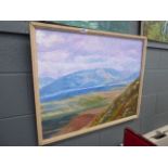 2 Sylvia Malloy oils of a highland scene plus lake with boathouse