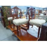 5080 Reproduction yew extending dining table plus 8 upholstered shield back chairs to inc.
