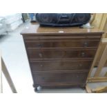 Walnut finished chest of 4 drawers