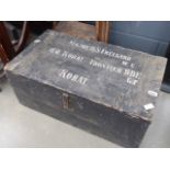 Black painted pine storage box