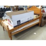 2 pine single bedsteads plus single mattress