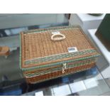 1950's wicker work sewing box