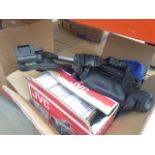 Box containing camcorder,
