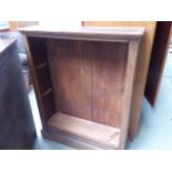 Walnut open fronted bookcase