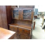 Oak dresser with glazed and leaded doors