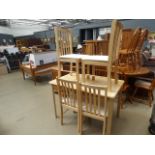 Beech dining table with 4 chairs