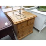 Pair of pine 2 over 2 drawer bedside cabinets