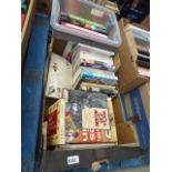 2 boxes containing cookery books