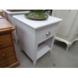 Pair of cream painted single drawer bedside cabinets