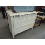 Cream painted chest of 2 over 2 drawers