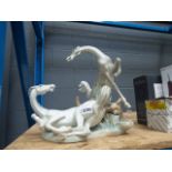 Large Lladro figure of horses