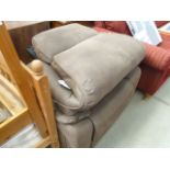 Brown suede effect reclining armchair