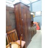 Pitched pine double door cupboard