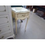 Cream painted single drawer bedside cabinet