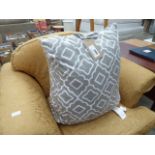 Grey and white cushion
