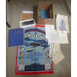 Box containing stamp album and ephemera