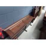 5' Dark wood bedstead (af)