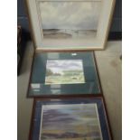 2 seascape pastels plus a water colour;