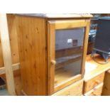 Pine hi-fi cabinet plus an entertainment unit