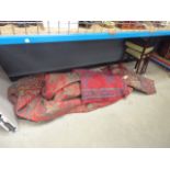 Large red woollen carpet plus 1 other (af)