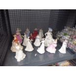 5356 - Cage containing a quantity of Royal Doulton lady figures