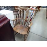 Beech stick back rocking chair