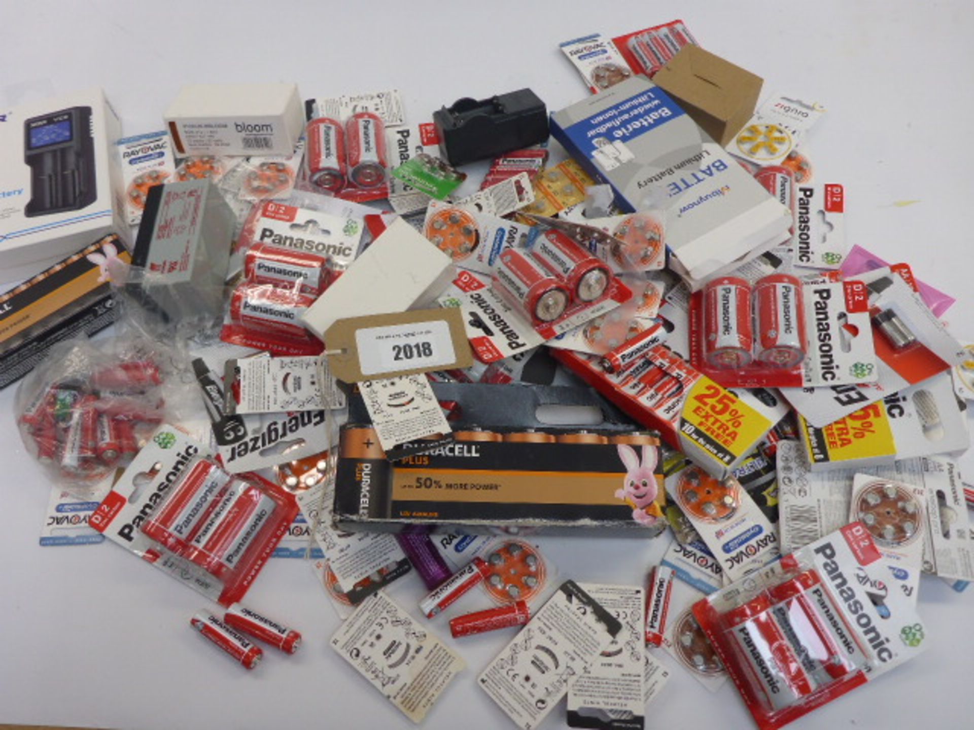 Bag containing quantity of batteries in various sizes